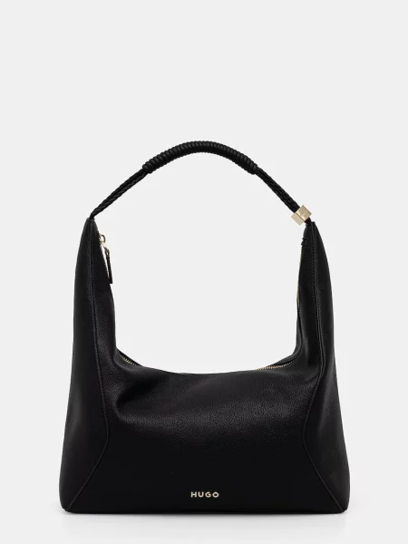 Geanta hobo Hugo din piele negru