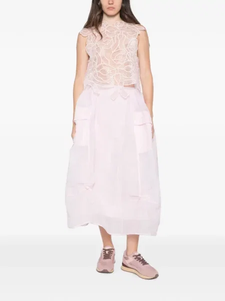 Top Cecilie Bahnsen cu broderie roz