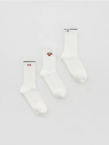 Reserved Шкарпетки 3 пари кремовий 