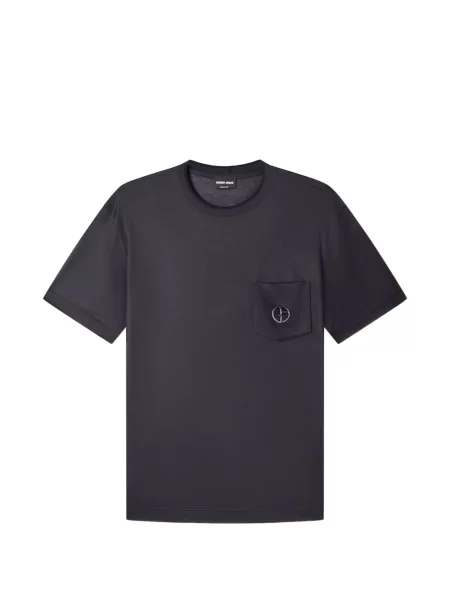 Tricou Giorgio Armani cu broderie albastru