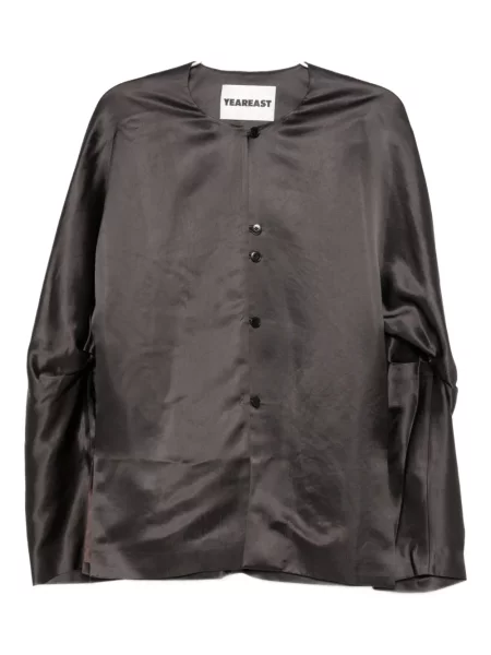 Блуза Yeareast с кръгло деколте кафяво