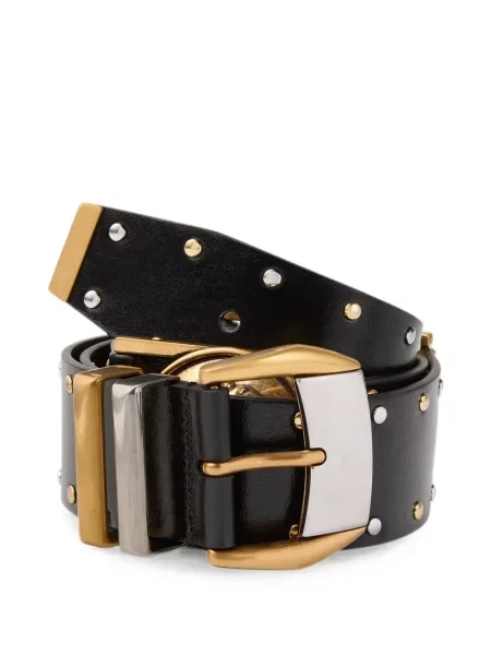 Curea Versace din piele cu tepi negru