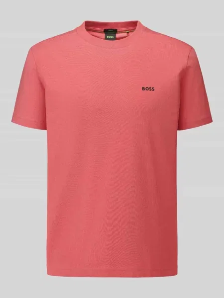 T-shirt o kroju regular fit z małym napisem z logo Boss Green