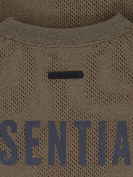 Mrežasta majica Fear Of God Essentials s printom smeđa