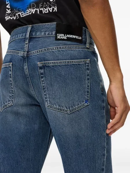 Дънки straight leg Karl Lagerfeld Jeans синьо