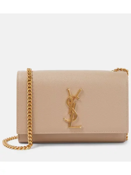 Geanta de piele Saint Laurent din piele bej