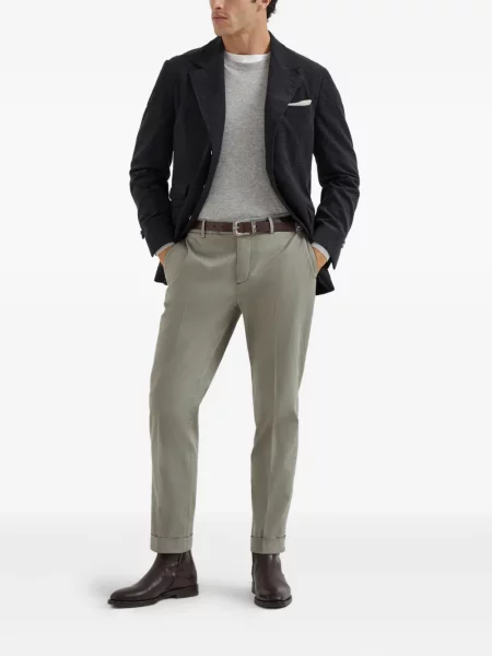 Decupat pantaloni chino Brunello Cucinelli verde