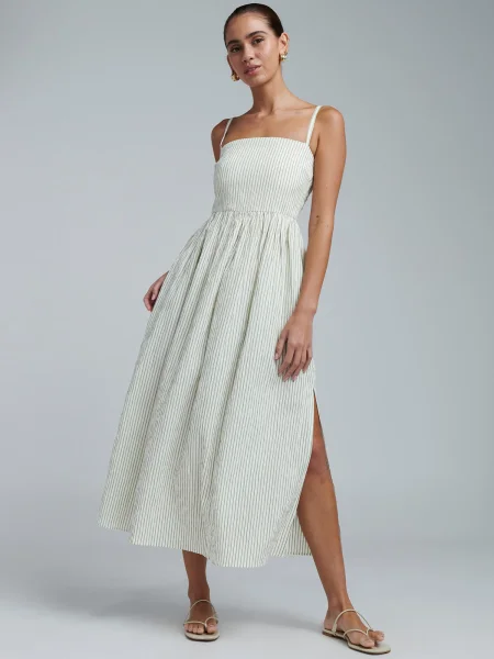 St MRLO Rochie Lanah fildeş / stuf verde