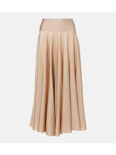 Fusta plisata Alaïa plisată bej