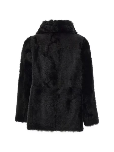 Reversibil haină din piele de oaie Hiso din piele de oaie negru