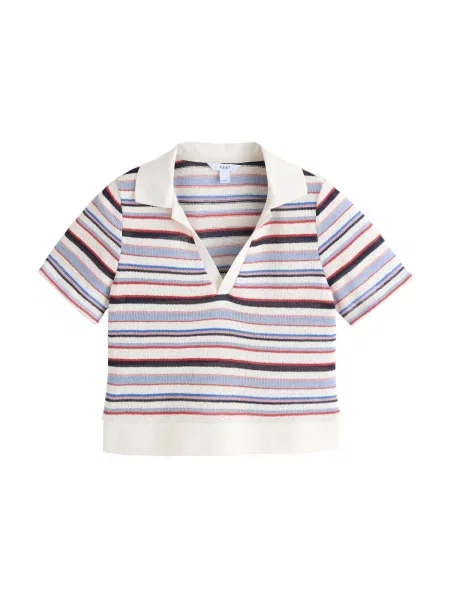 Next Tricou crem / maro închis / deschis / mov lavandă galben