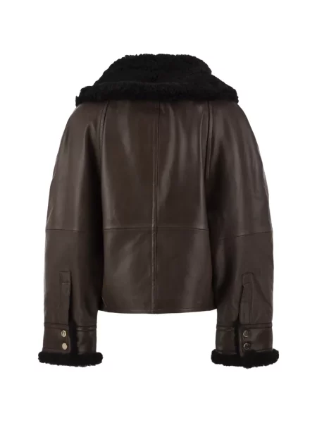 Gulerat geanta de piele Sportmax maro