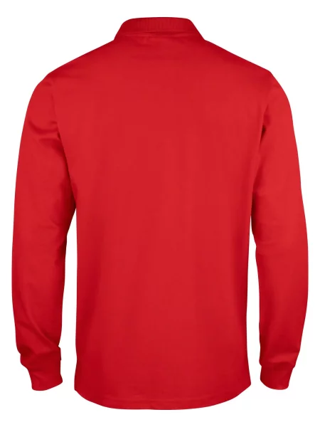 Clique Classic Lincoln L/S polo z długim rękawem – red czerwona