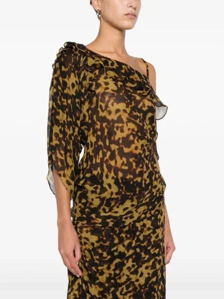 Udrapować bluzka Christopher Esber brązowa