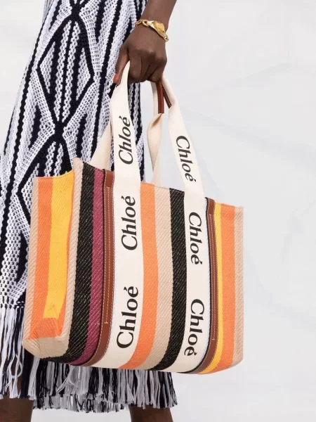 Geantă shopper Chloé din canvas