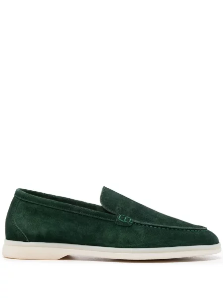 Pantofi loafer Scarosso din piele de căprioară verde