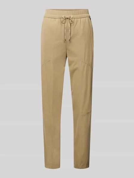 Spodnie materiałowe o kroju slim fit z zapinanymi na błyskawiczny Marc Cain