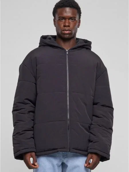 Bunda Urban Classics s kapucňou čierna