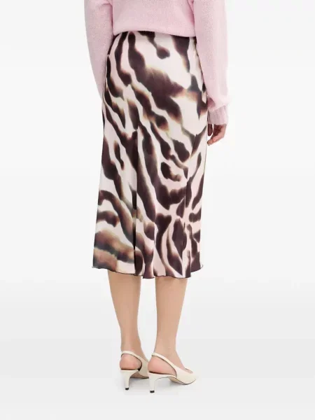 Fustă Marc Aurel cu imagine cu imprimeu animal print roz