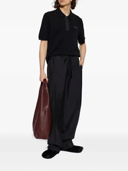Polo Maison Kitsuné με αυτόγραφο μαύρο