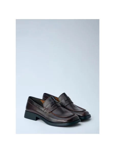 Camper loafersy skórzane Donna brązowe