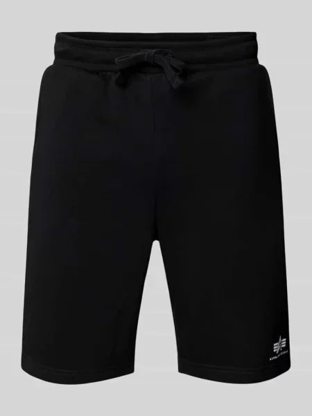 Szorty z dzianiny dresowej z elastycznym pasem i tunelem Alpha Industries czarne