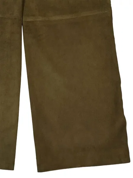 Pantaloni Paula din piele de căprioară verde