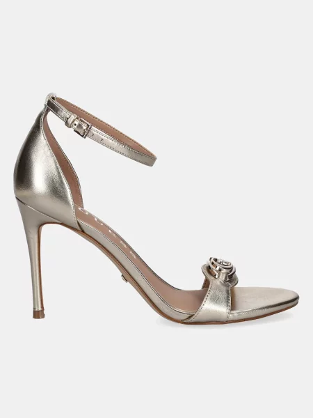 Шкіряні сандалі Guess KABRINA FLTKAB золотий