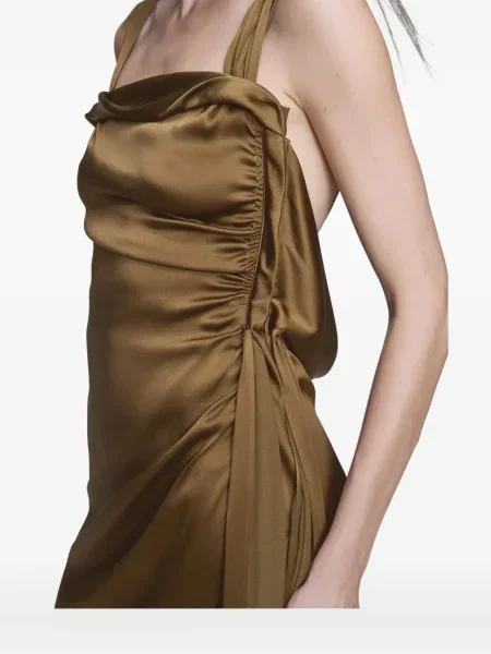 Rochie Maison Margiela drapată maro