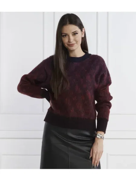 BOSS BLACK Pulover Fortan cu adaos de lână negru