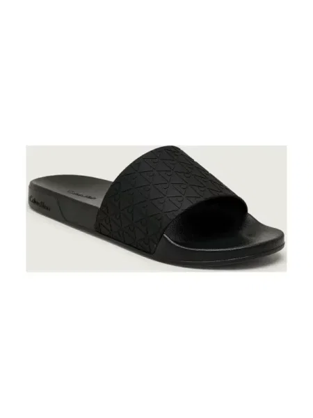 Calvin Klein Papucs Ess Slid Pu Aop Szürke fekete