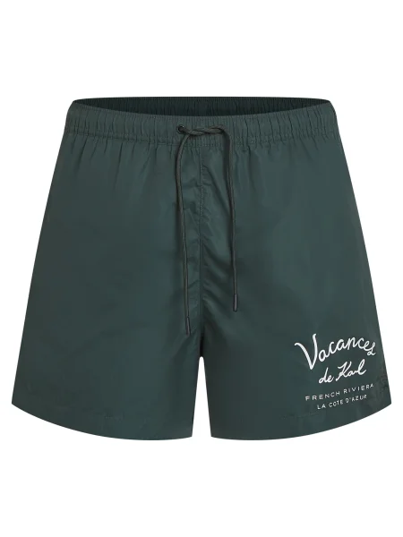 Karl Lagerfeld Plavecké šortky Vacances de Karl tmavě zelená bílá
