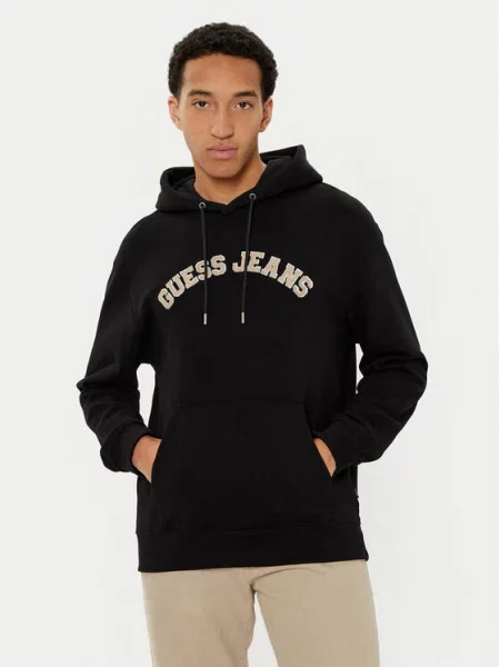 Guess Jeans Hanorac COLLEGIATE negru