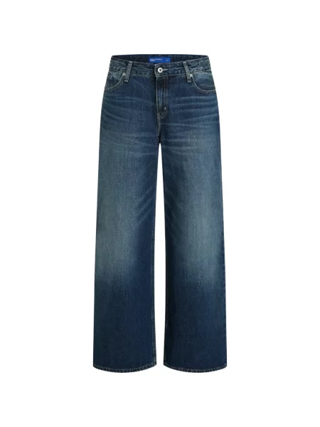 Blugi cu picior larg Karl Lagerfeld Jeans cu talie joasă albastru
