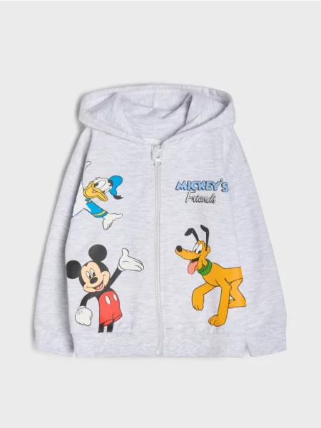 Sinsay Mikina na s kapucí Mickey Mouse šedá