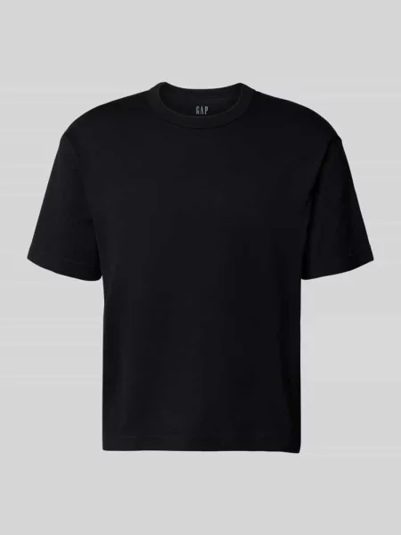 T-shirt o krótkim kroju z okrągłym dekoltem Gap czarna