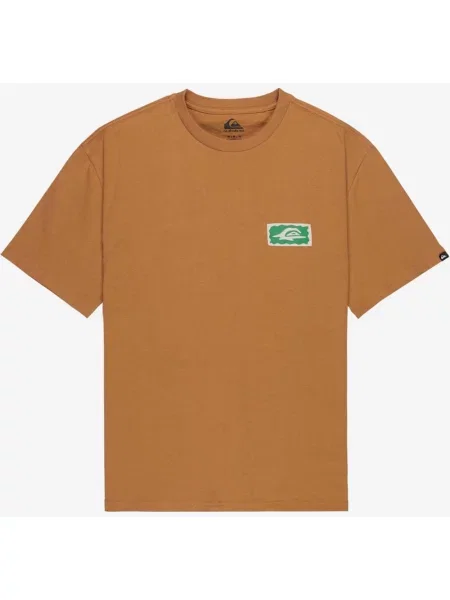 Koszulka z krótkim rękawem Quiksilver Serenity Splash brązowo zielono S biały