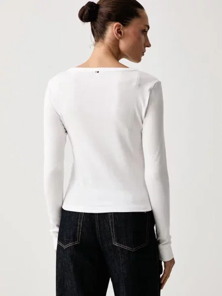 Tommy Hilfiger longsleeve z bawełną biała