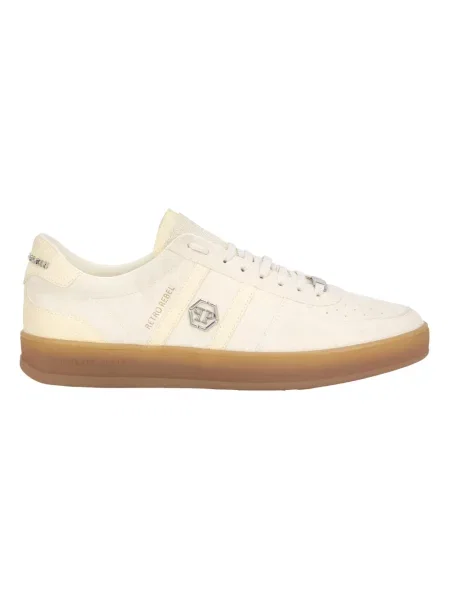 Sneakersy Philipp Plein skórzane retro białe