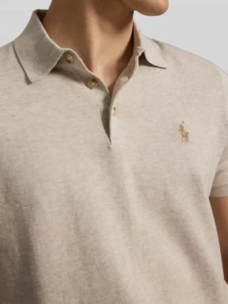 Koszulka polo z czystej bawełny o kroju regular fit Polo Ralph Lauren beżowa