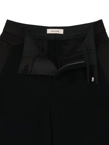 Pantaloni Entire Studios din satin negru