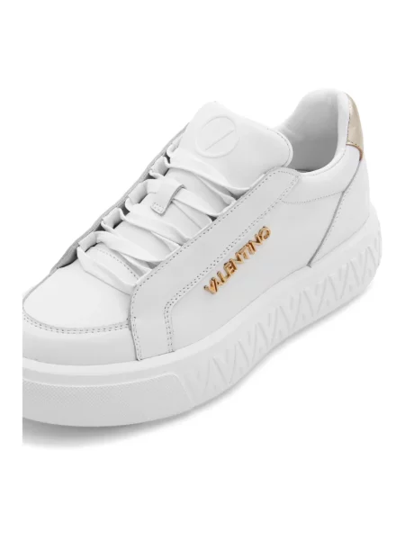 Lniane sneakersy Valentino na platformie białe