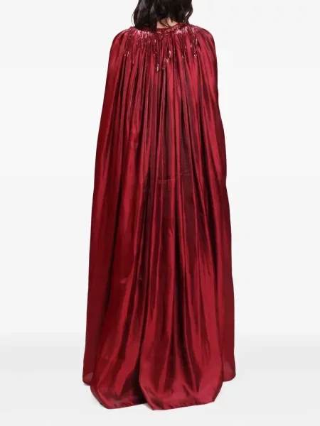 Rochie maxi Baruni plisată de costum roșu