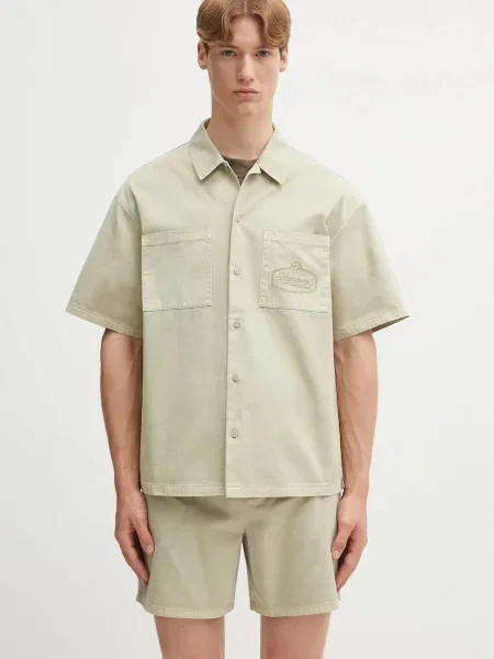 Košulja Represent Short Sleeve Cotton Overshirt relaxed bež