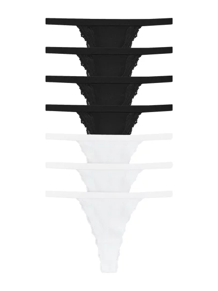 The Set Tanga negru alb