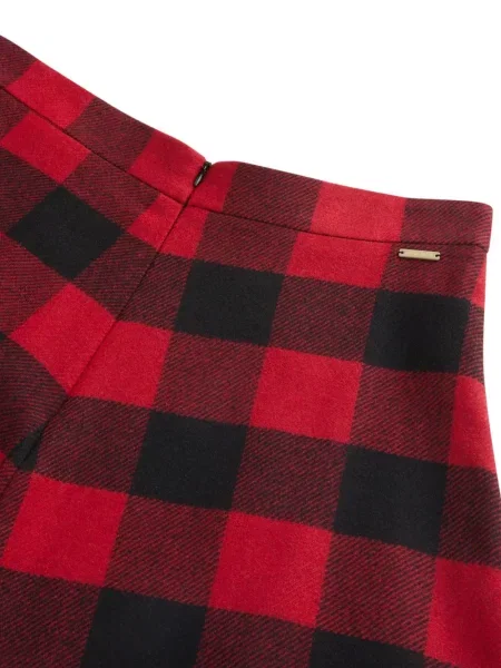 Fustă Woolrich de lână în carouri roșu