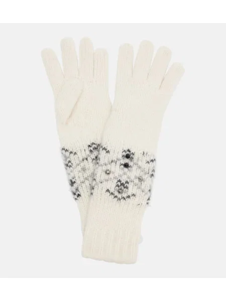 Volnene rokavice Moncler bela