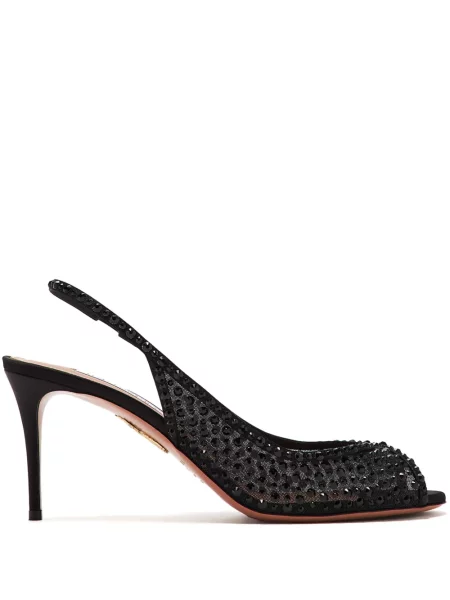 Sandale Aquazzura de cristal negru