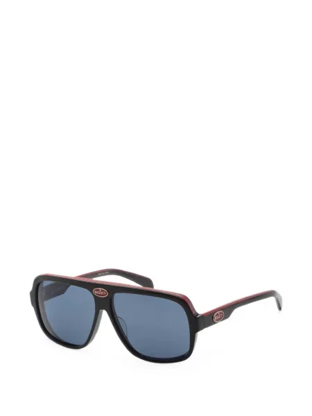 Ochelari de soare Bugatti cu imprimeu geometric cu autograf negru