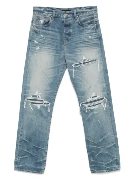 Traperice ravnih nogavica Amiri s izlizanim efektom plava